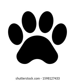 Paw print icon vector illustration animal footprint isolated black on white background