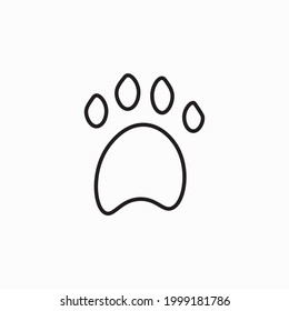 Paw print icon vector illustration isolated on white background. Dog, cat, bear paw symbol flat pictogram. Cat Paw Print Icon. Footprint pet. Paw prints. Dog or cat vector, icon. Foot puppy isolated