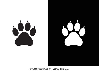 paw print icon vector illustration. Paw icon silhouette vector illustration. paw print sign and symbol. dog or cat paw