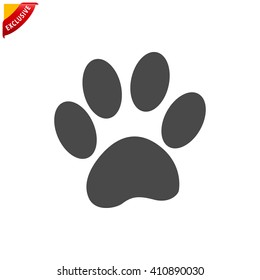 paw print icon, paw print vector, isolated paw parint