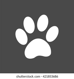 paw print icon, paw print vector, isolated paw parint