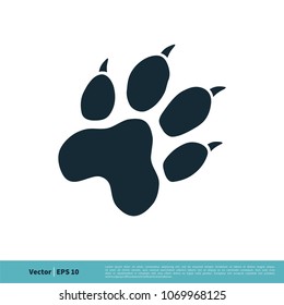 Paw Print Icon Vector Logo Template Illustration Design. Vector EPS 10.