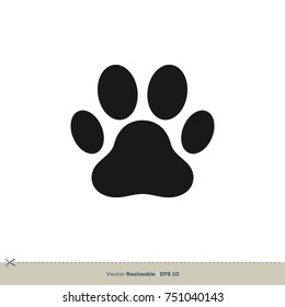 Paw Print Icon Vector Logo Template Illustration Design. Vector EPS 10.