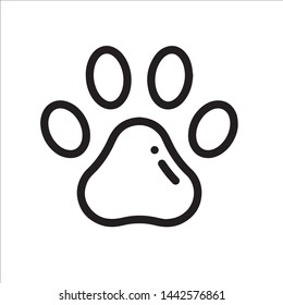 Paw print icon vector in modern flat style for web