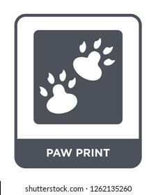 paw print icon vector on white background, paw print trendy filled icons from Stone age collection, paw print simple element illustration