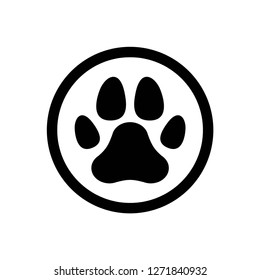 paw print icon vector, on white background editable eps10