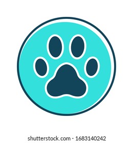 Paw print icon vector on white background