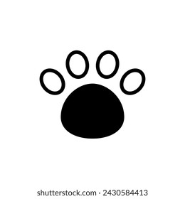 Paw print icon. Vector pet goods shop pictogram. Cat and dog footprint symbol illustration. Vet animal care sign template