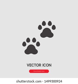 Paw print icon vector. Paw print symbol. Linear style sign for mobile concept and web design. Paws symbol illustration. Pixel vector graphics - Vector.