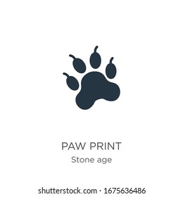 Paw print icon vector. Trendy flat paw print icon from stone age collection isolated on white background. Vector illustration can be used for web and mobile graphic design, logo, eps10