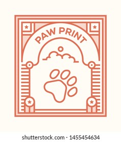 PAW PRINT AND ILLUSTRATION ICON CONCEPT