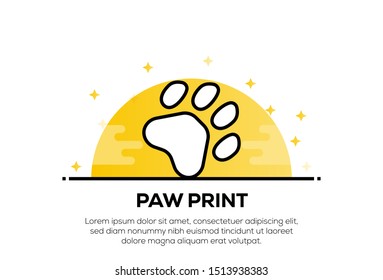 PAW PRINT AND ILLUSTRATION ICON CONCEPT