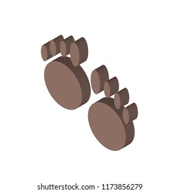 Paw print isometric left top view 3D icon