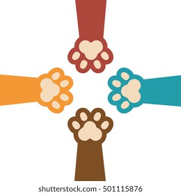 paw print kitti set icon design