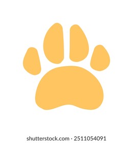 Paw print of large dog. Footprint of large puppy. Image for design of pet store or veterinary clinic. Simple flat vector isolated on white background