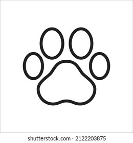 paw print line art icon vector template