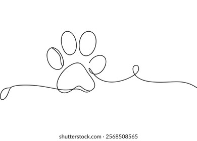 paw print line art. paw print outline