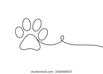 paw print line art. paw print outline