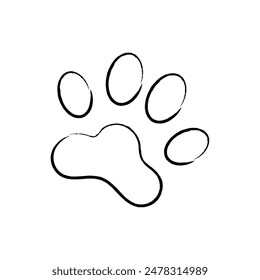 Paw print line and glyph icon, pet and foot, dog paw footprint vector icon. paw print sign and symbol. Vector illustration. Eps file 158.