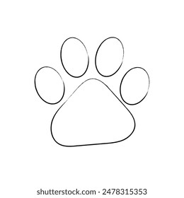 Paw print line and glyph icon, pet and foot, dog paw footprint vector icon. paw print sign and symbol. Vector illustration. Eps file 155.