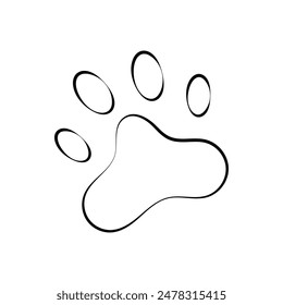 Paw print line and glyph icon, pet and foot, dog paw footprint vector icon. paw print sign and symbol. Vector illustration. Eps file 154.