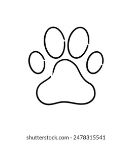 Paw print line and glyph icon, pet and foot, dog paw footprint vector icon. paw print sign and symbol. Vector illustration. Eps file 153.