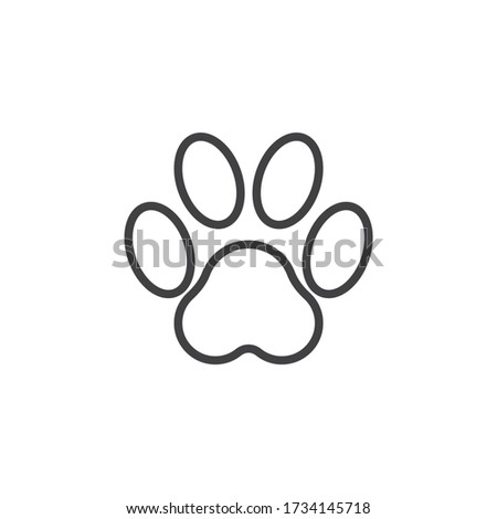 Paw Print line icon. linear style sign for mobile concept and web design. Animal paw outline vector icon. Symbol, logo illustration. Vector graphics