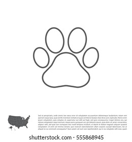 Paw Print line icon. Vector