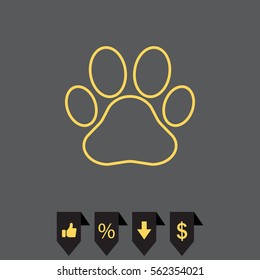 Paw Print line icon. Vector