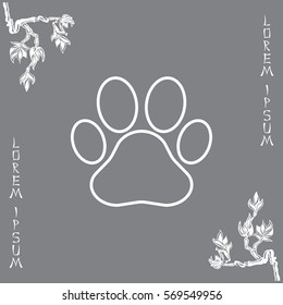 Paw Print line icon. Vector