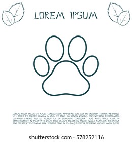 Paw Print line icon. Vector