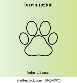 Paw Print line icon. Vector
