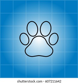 Paw Print line icon. Vector