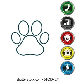 Paw Print line icon. Vector