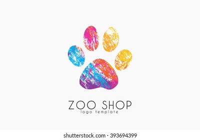 Paw Print Logo. Creative Animal Logo. Zoo Logo. Zoo Shop. Creative Logo
