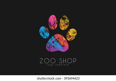 Paw Print Logo. Creative Animal Logo. Zoo Logo. Zoo Shop. Creative Logo