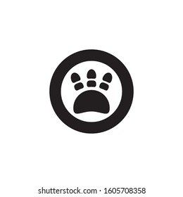 Paw print logo template vector icon design