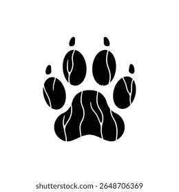 Paw Print on Tree Bark Animal Trace Wildlife Nature Detail Close-up