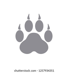 Paw print on white background. Paw print icon. Vector Illustration.