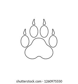 Paw print on white background. Paw print icon. Vector Illustration.