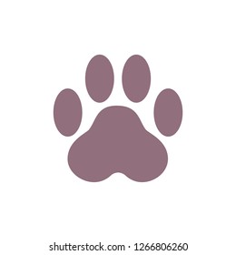 Paw print on white background. Paw print icon. Vector Illustration.