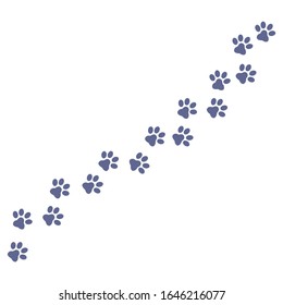 Paw print on white background.