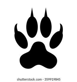 Paw print on white background.