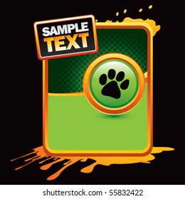 paw print orange splattered advertisement
