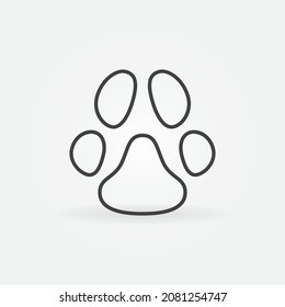 Paw Print outline vector concept minimal icon or design element