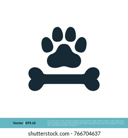 Paw Print Pet   Bone Icon Vector Logo Template Illustration Design  Vector EPS 10 