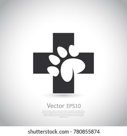 Paw Print Pet Health Care Icon.