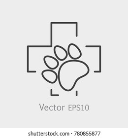 Paw Print Pet Health Care Icon.