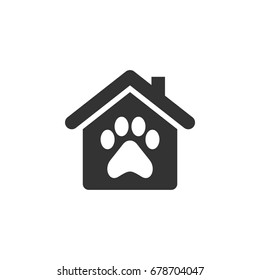 Paw print, Pet Home or House Icon Logo Template Illustration Design. Vector EPS 10.