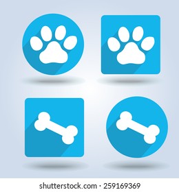 Paw Print Pet Icon, Vector 